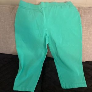 Kim Rogers, mint capris, worn twice